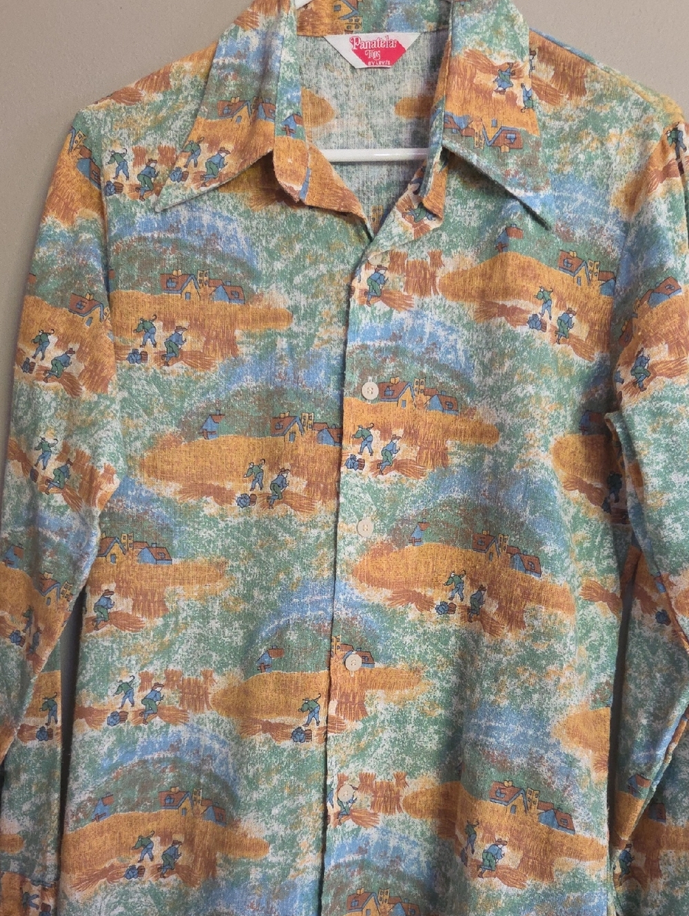 VTG 70'S Levis Multicolor Printed Men’s Button-Up Shirt